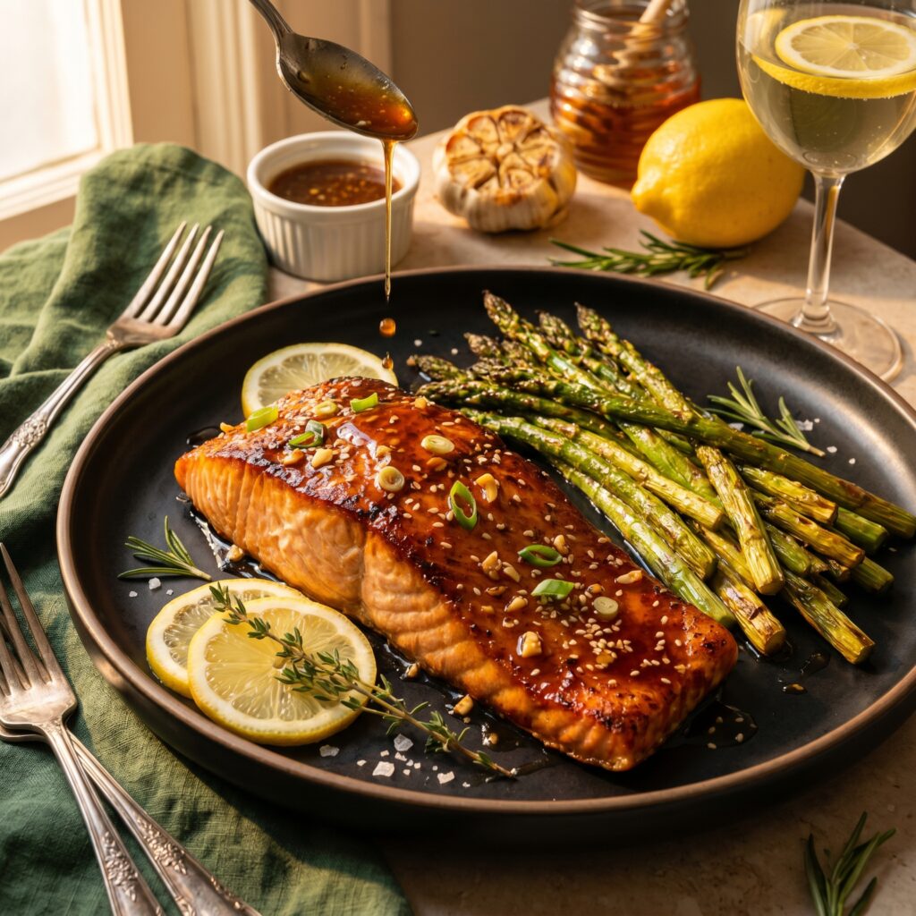Easy Honey Garlic Salmon Fillet with Asparagus — A Perfect 30-Minute Weeknight Dinner