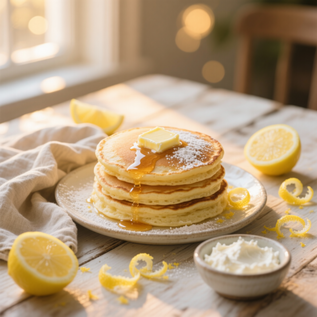The Best Lemon Ricotta Pancakes You’ll Ever Make — Fluffy, Light, and Ready for Sunday Brunch