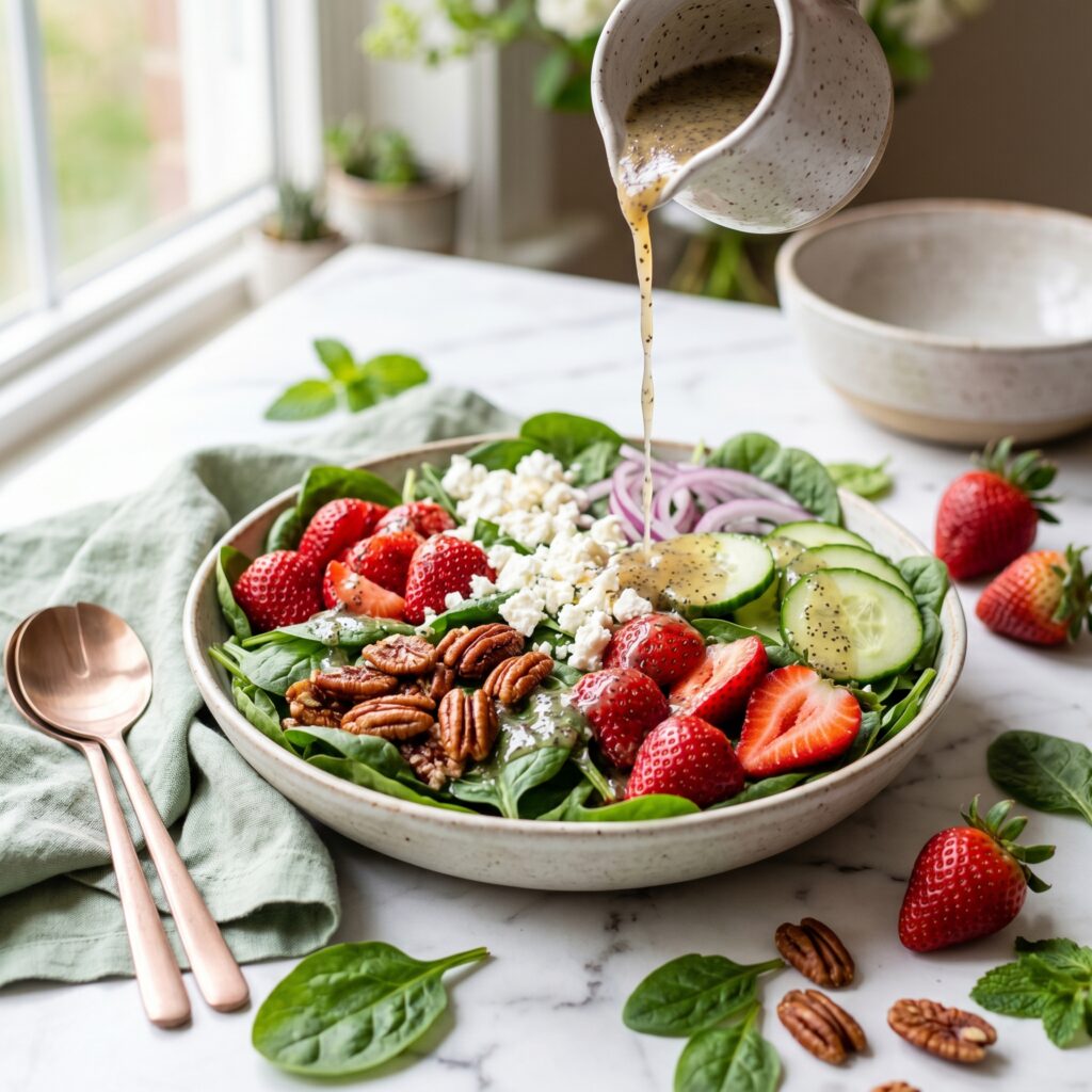Light Spinach and Strawberry Salad with Pecans That’s Perfectly Refreshing