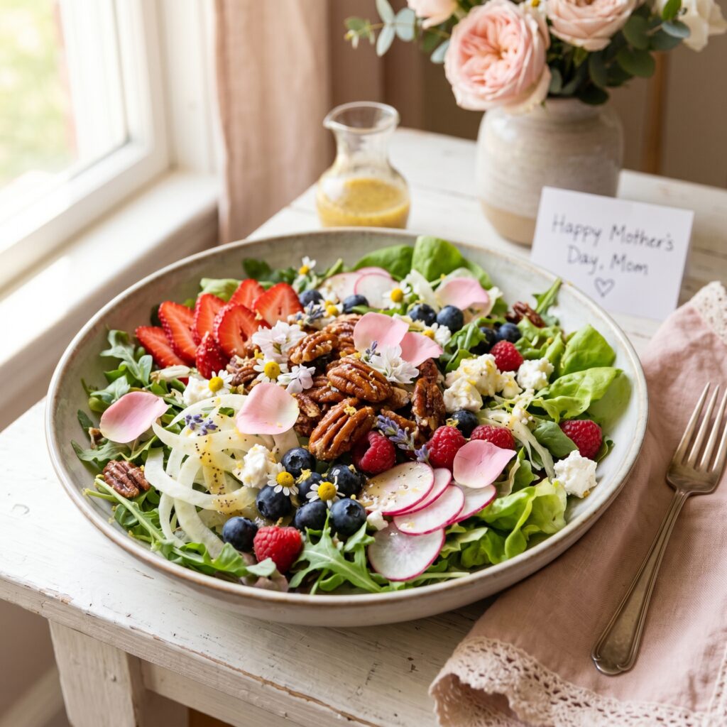 Beautiful Mother’s Day Lunch Salad with Candied Pecans She’ll Love