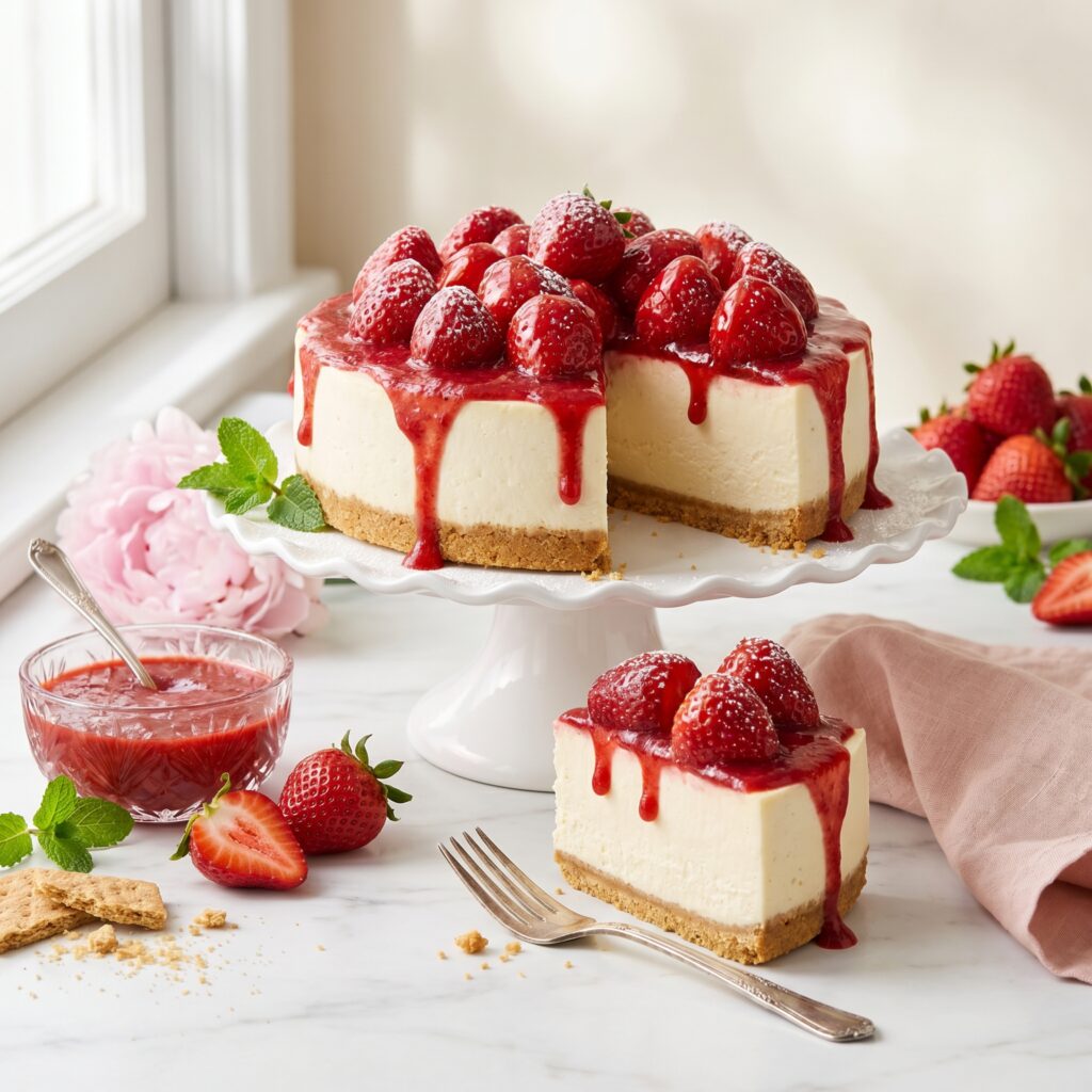 No-Bake Strawberry Cheesecake for Mother’s Day — The Showstopping Dessert You Can Make the Night Before