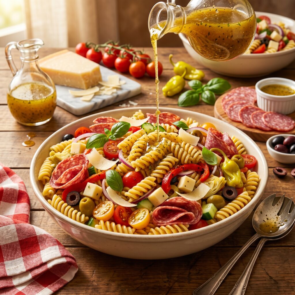 The Best Cold Italian Pasta Salad for Your Memorial Day Cookout — Zesty, Loaded, and Gone Before the Burgers Are Off the Grill