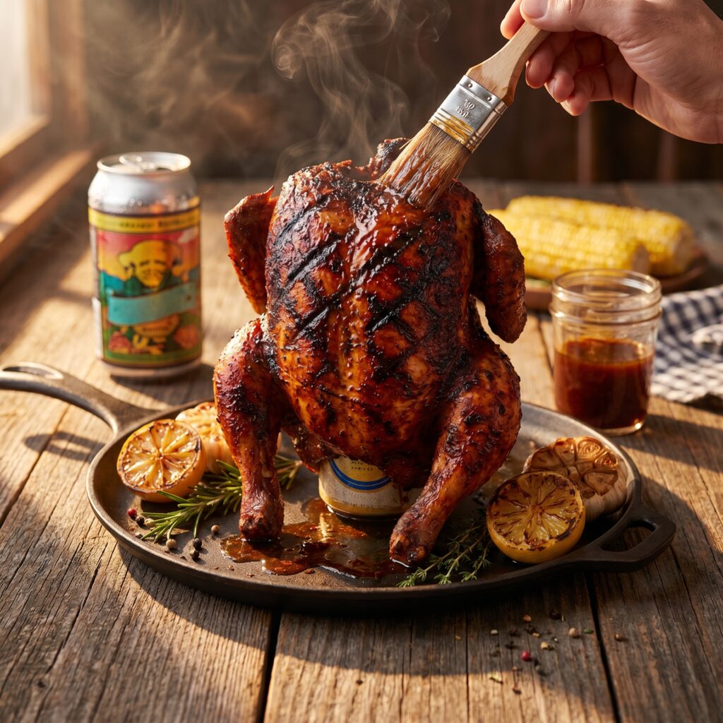 The Best Grilled Beer Can Chicken with BBQ Dry Rub — Juicy, Smoky, and Ready to Steal the Show at Your Next Cookout