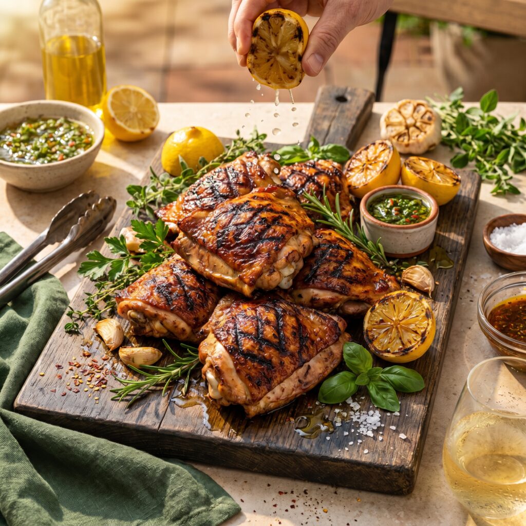 Easy Grilled Lemon Herb Chicken Thighs That Feed a Crowd Every Single Time