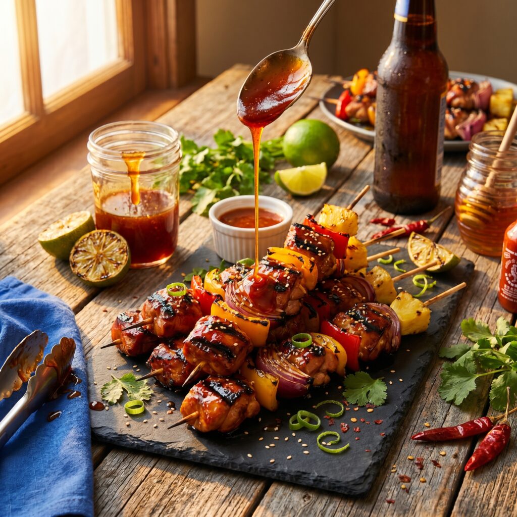 Honey Lime Sriracha Chicken Skewers on the Grill — The Sweet, Spicy, Sticky Recipe That Will Own Your Summer Cookout