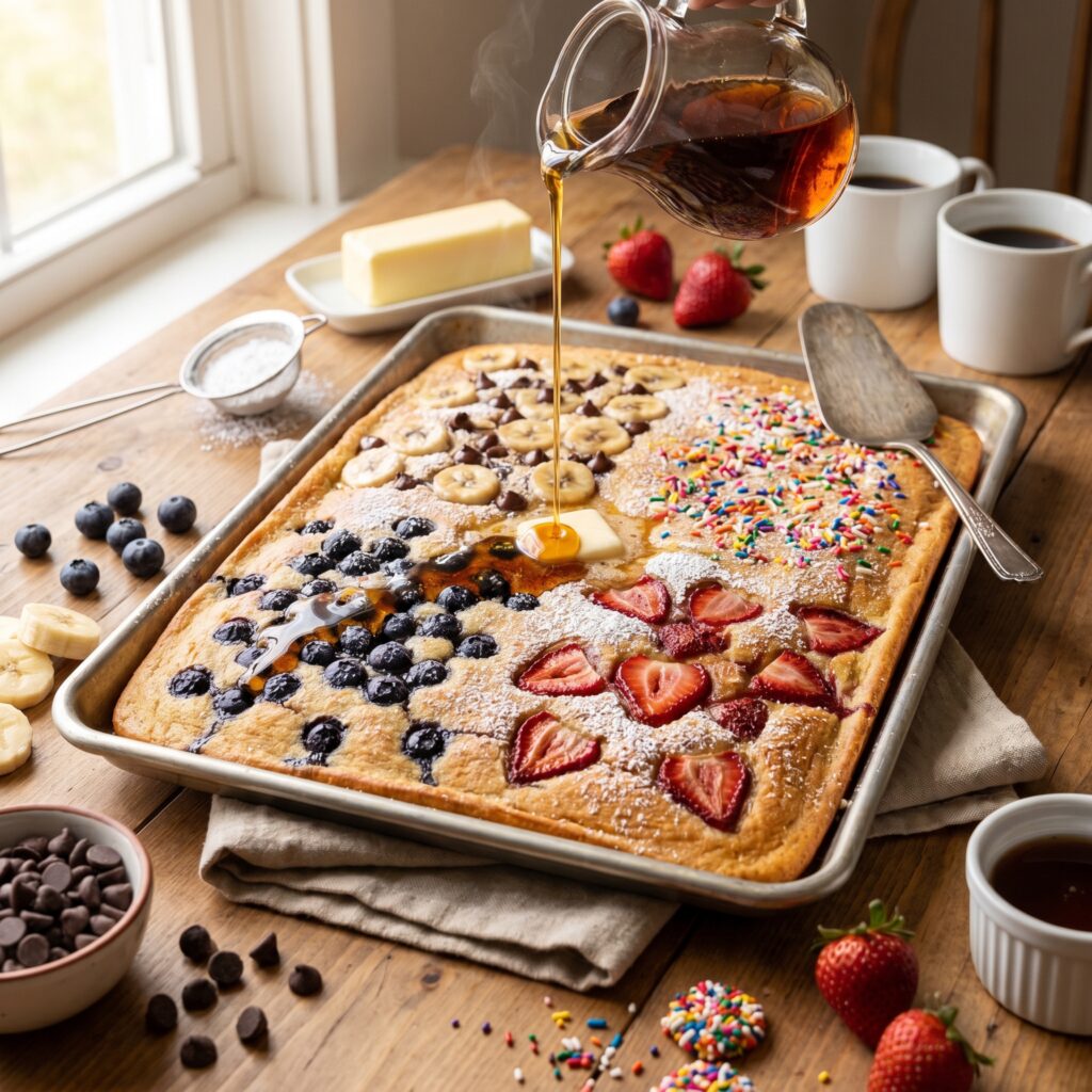 Easy Sheet Pan Pancakes for a Brunch Crowd That Are Ready All at Once Without Standing at the Stove