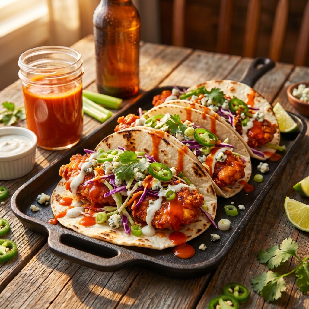 Smashed Buffalo Chicken Tacos with Ranch Slaw — The Game Day Recipe Everyone Will Be Talking About
