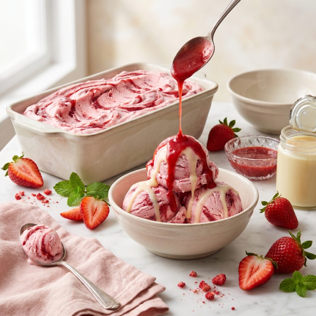 Homemade No-Churn Strawberry Ice Cream That’s Creamier Than Anything From the Store
